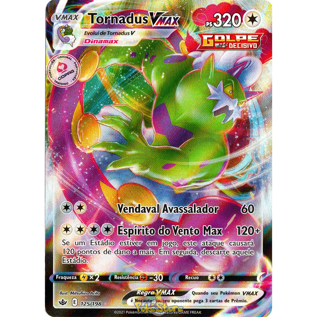 Carta Pokemon Tornadus VMAX Português Card Original Copag