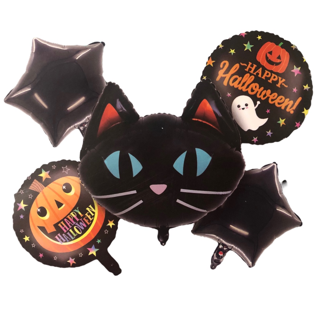 Kit Decoração para Halloween 6 Estacas de Gato Preto com Olhos Brilhantes  no Escuro - Dular