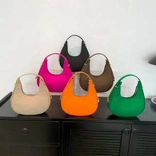 Bolsa Feminina De Lazer Retro Feltro Puro Desenho Sênior Ombro Designer De Bolsas De Cor Sólida