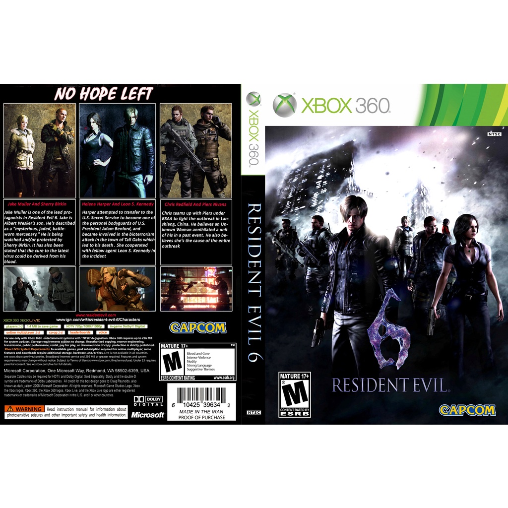 Jogo Xbox 360 Resident Evil 6