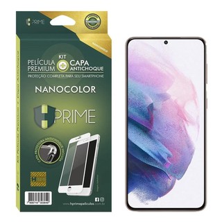 Película Hprime Nanocolor Samsung Galaxy S21 Plus Preto + Capa TPU Transparente