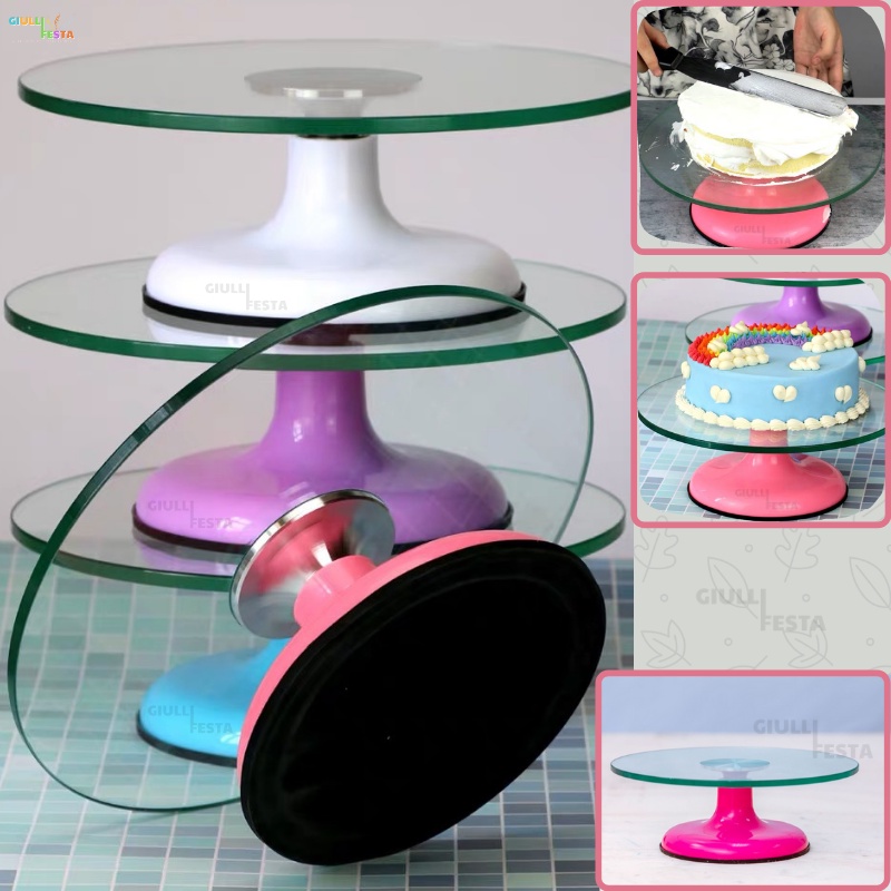 Bailarina Profissional Giratória de vidro boleira suporte para bolo forma com rolamento duplo para decorar