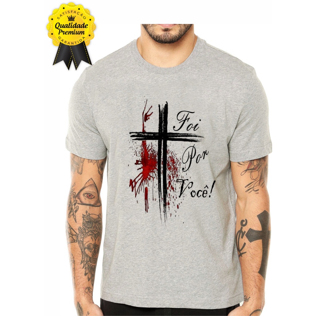 Camiseta Masculina Gospel Jesus Cristo Cruz