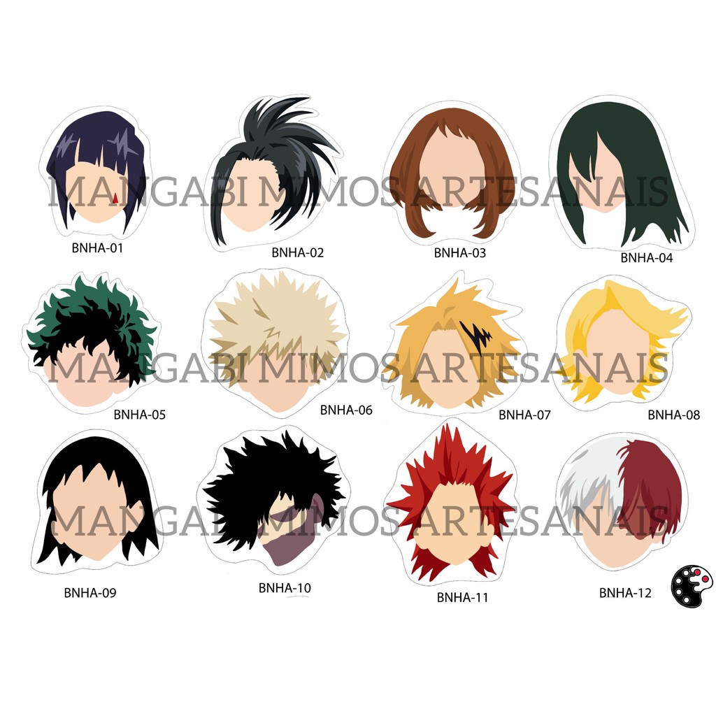 Kit 10 Adesivos Personagens Anime Boku no Hero My Hero Academia