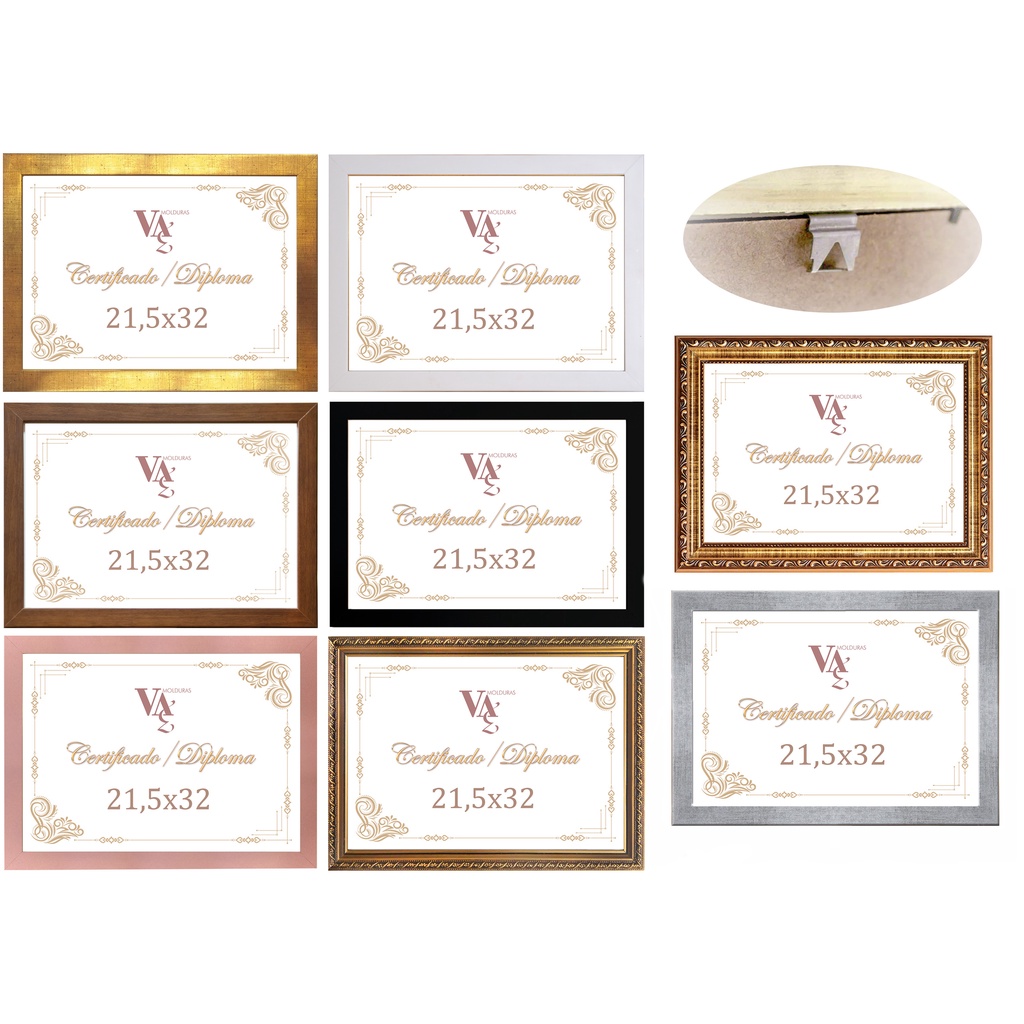 moldura certificado diploma 21.5x32 com Acetato