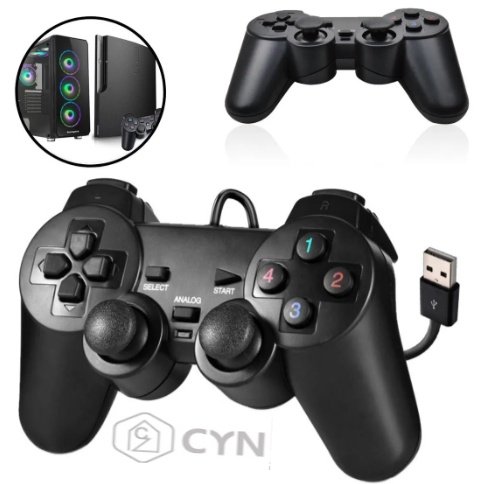 Controle Joystick Playstation 2 Usb Preto Analógico Ps2 PC Computador Tv box