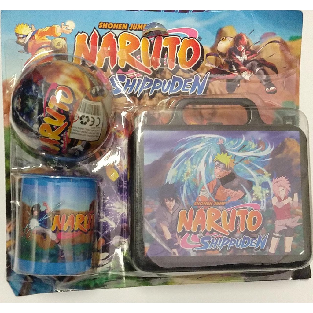 Kit Chinelo e Caneca de Plástico Rígido Naruto Uzumaki Neon