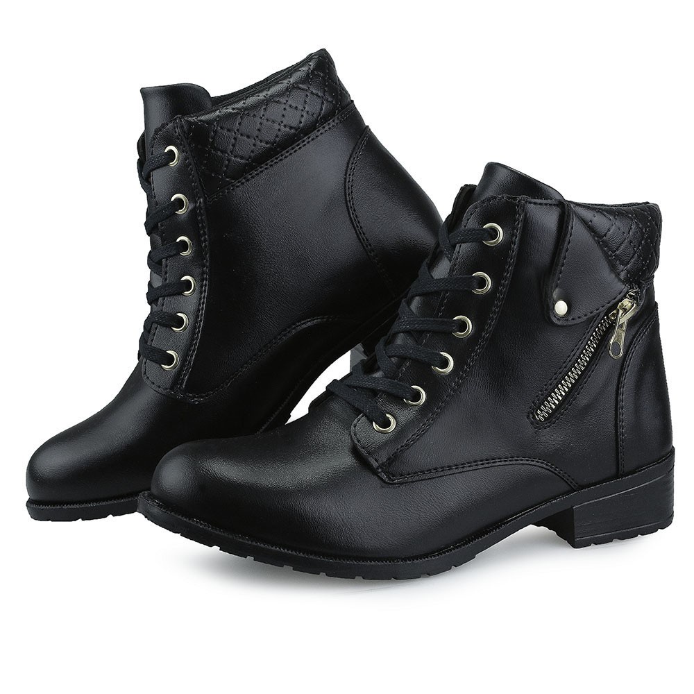 Bota coturno best sale feminina com ziper