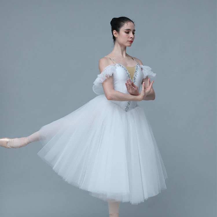 ♀ Saia De Ballet Performance White Adulto Profissional Dança Tule De ...