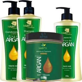 Kit Óleo De Argan Nutrição e Hidratação Hábito Cosméticos