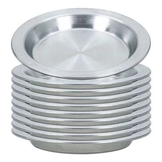 Kit com 10 peças de prato escolar em aluminio - 350 ml - 21 cm