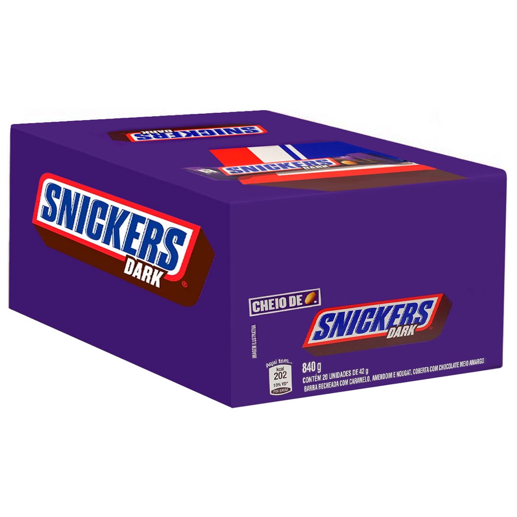 Chocolate Snickers Dark 42g c/20 - Mars | Shopee Brasil