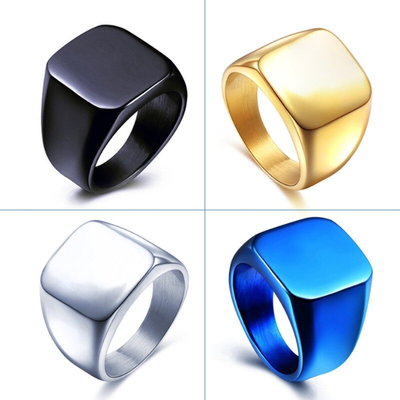 Anel De Moda Dominativo Masculino Simples 4 Cores Brilhante