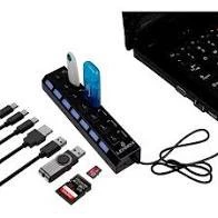 Hub USB com 7 Entradas USB 2.0 de Alta Velocidade com Botão Liga/Desliga LEY-02
