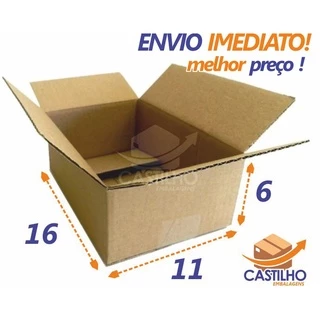 50 Caixas De Papelão Maleta 16x11x6 Correios Envios