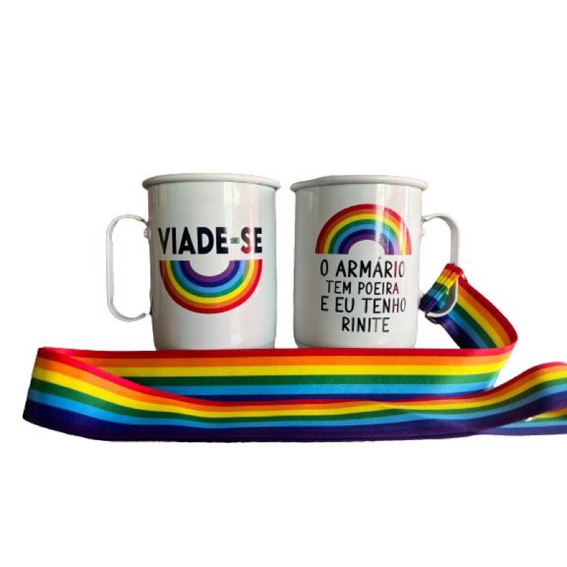 Caneca Em Alumínio Viade-se 850ml + Tirante