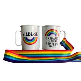 Caneca Em Alumínio Viade-se 850ml + Tirante