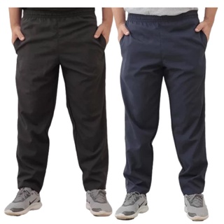 Kit 2x Calças Tactel Masculina 3 Bolsos Costura Reforçada Preta Azul Marinho