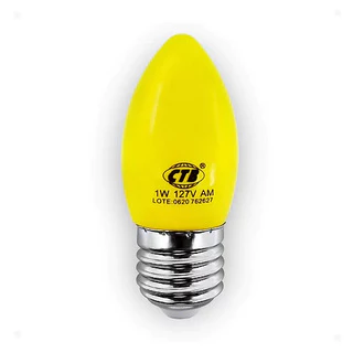 Lâmpada Vela Led E27 1w Amarela - Ctb