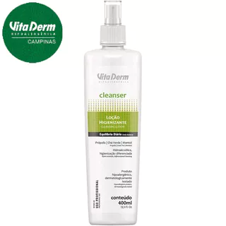 Vita derm Loçao Higienizante Cleanser 400ml Profissional Limpeza de Pele