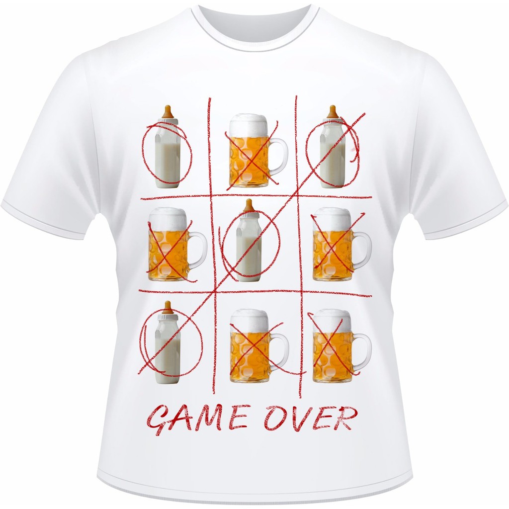 Camiseta Game Over Casamento Meme 100% algodão