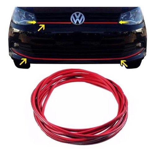 Frisos Fita Vermelha Grade Sup/inf Gol Voyage Saveiro G6