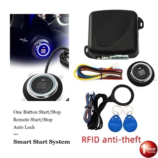 Botão De Parada De Partida De Alarme De Carro Motor Rfid Keyless Entry Sistema De Botão De Arranque Remoto Parada Auto