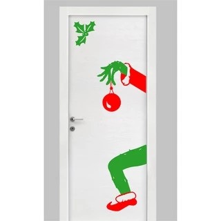 Adesivo Grinch Natal Porta Decoração Parede Família Festa