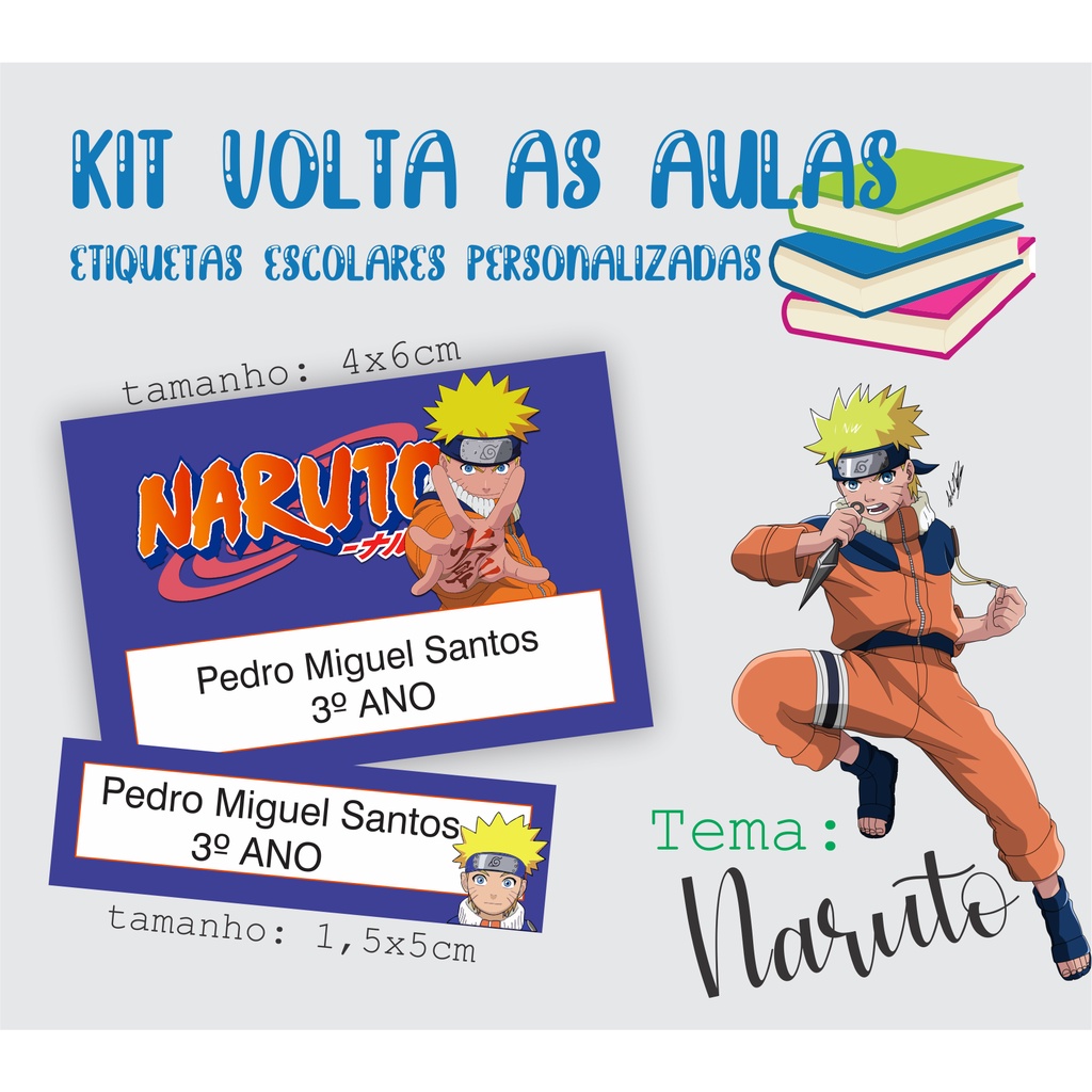 Kit Volta às Aulas Completo PERSONALIZADO - Naruto