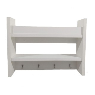 Prateleira Porta Temperos e Canecas Nicho para Cozinha em MDF Branco