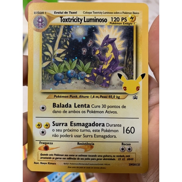 Toxtricity (carta rara) + Toxel (básico e evolução) - Pokémon TCG Cards  (original em português)