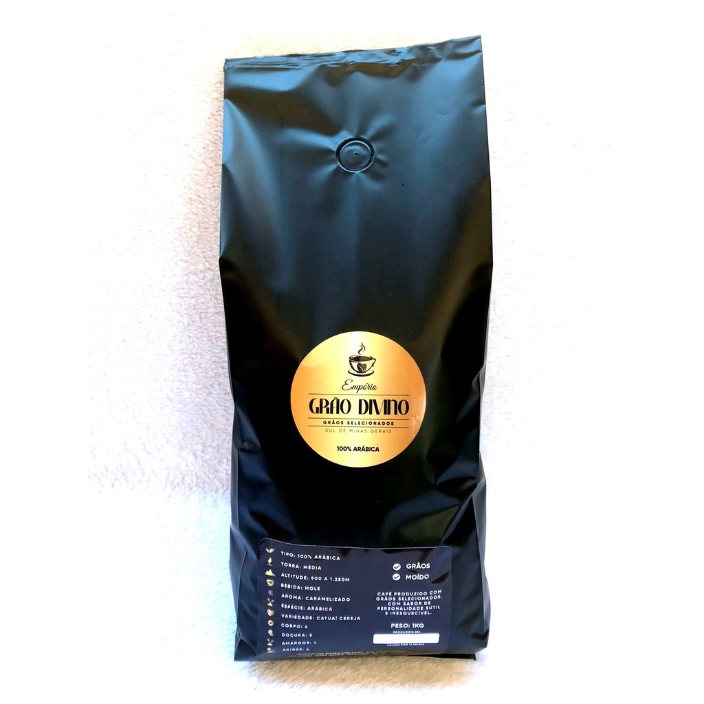 1kg De Café Torrado e Moído 86pts na SCA Gourmet Premium Especial Com Válvula Aromática Desgaseificadora.