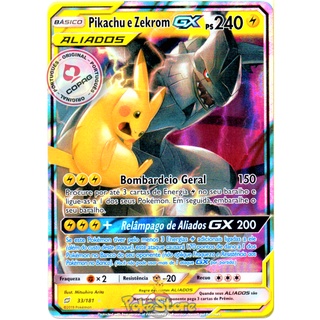 Carta Pokemon Pikachu & Zekrom GX Leiria, Pousos, Barreira E Cortes • OLX  Portugal