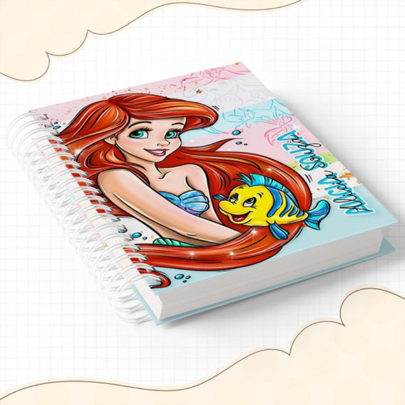 Caderno Personalizado A5 Pequena Sereia Ariel | Shopee Brasil