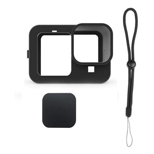 Case Capa Silicone P Gopro Hero 9 Black C/ Cordao + Lente
