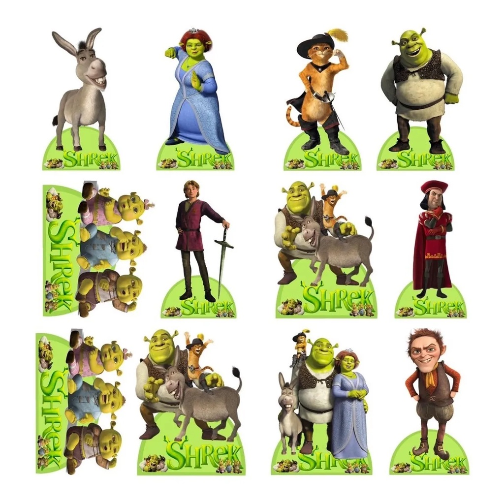 Shrek Novo - 10 Displays De Festa De 20cm Totens | Shopee Brasil