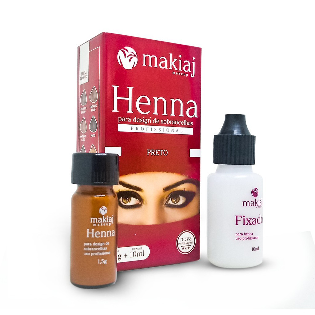 HENNA MAKIAJ PROFISSIONAL PRETO | Shopee Brasil