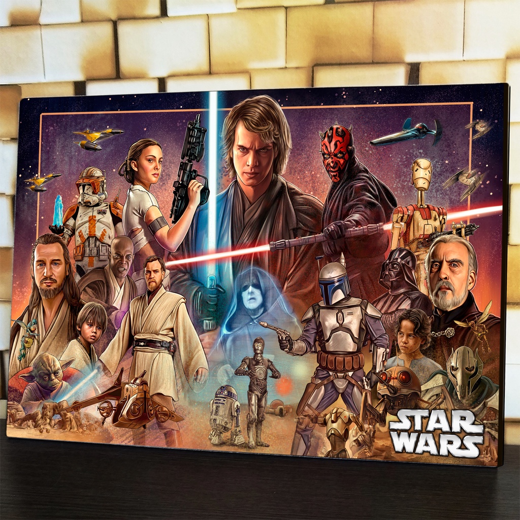 Placa Decorativa Star Wars Personagens Icônicos Coleção Exclusiva -  Escorrega o Preço