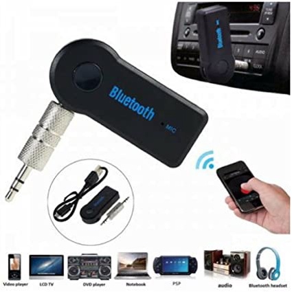 Adaptador Receptor Bluetooth Auxiliar P2 3.5mm para Som Rádio de Carro