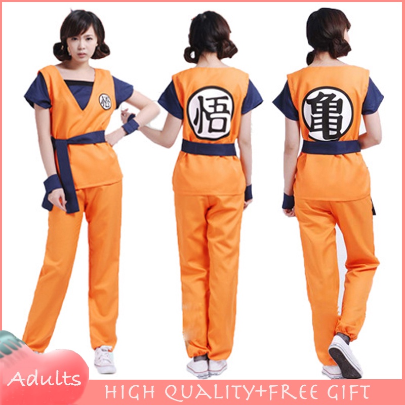 Anime Unisex Dragon Ball Z Son Goku Adulto Trajes Cosplay Halloween Party Wear Adultos Roupas Set Top Calças