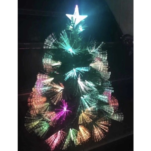 Arvore Natal Fibra Com Estrellinhas 60cm Led Rgb 8 Funçao