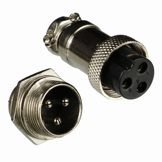 2 Par Conector Mike Circular GX16 3 Vias Para Painel e Cabo