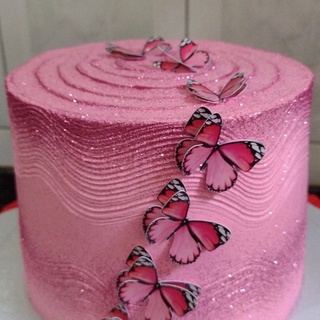 60 borboletas Pequenas dupla camada efeito 3d para decoração de bolo.
