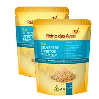 Kit 2un RA Silvestre Insetos Premium 400g - Reino Das Aves