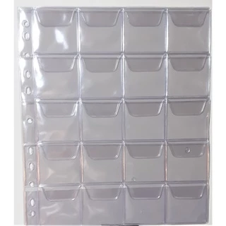 2 Folhas para Moedas 20 Bolsos Cabem Coin Com Aba