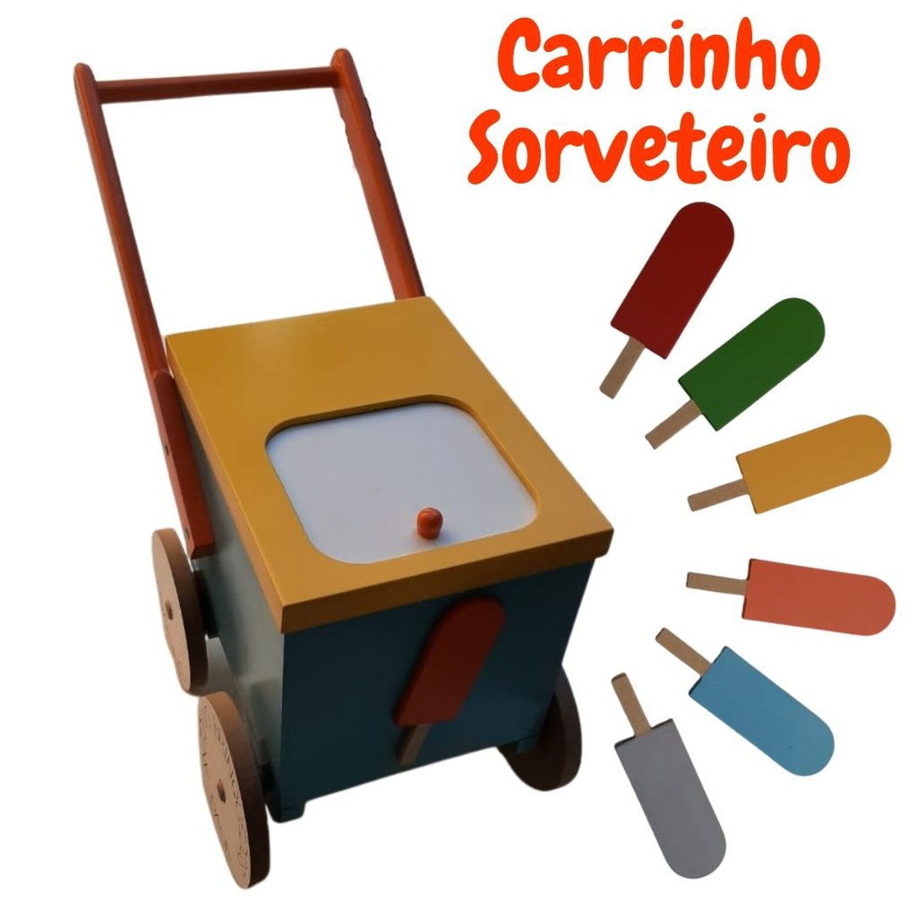 Carrinho de Sorvete Brinquedo Cozinha Infantil Sorvetinho - Dupari