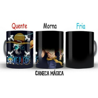 Monkey D. Luffy Caneca One Piece Wanted Anime Com Saquinho Para Caneca