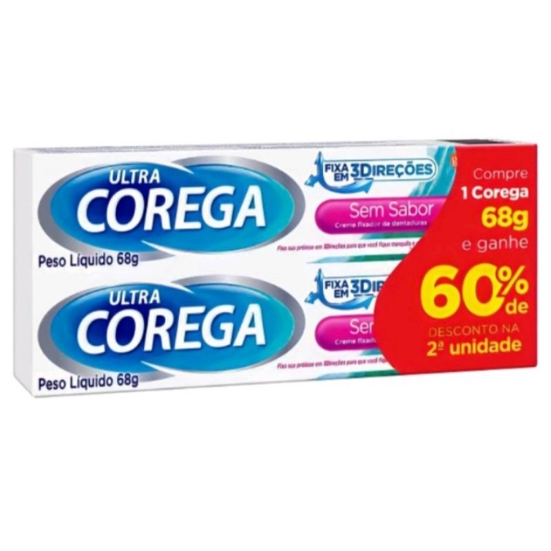 Kit C/4 Ultra Corega Creme Sem Sabor 68g | Shopee Brasil