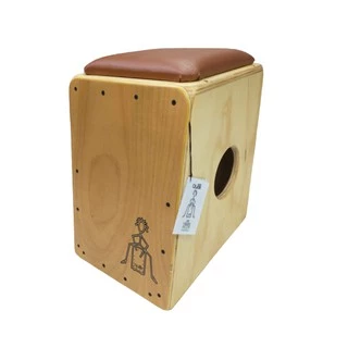 Cajon Allê Acústico Natural Inclinado Assento Estofado Percussão