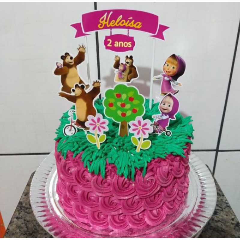 Topper princesa rosa e dourado  Decoração de bolo, Bolo da bela  adormecida, Bolo masha e urso